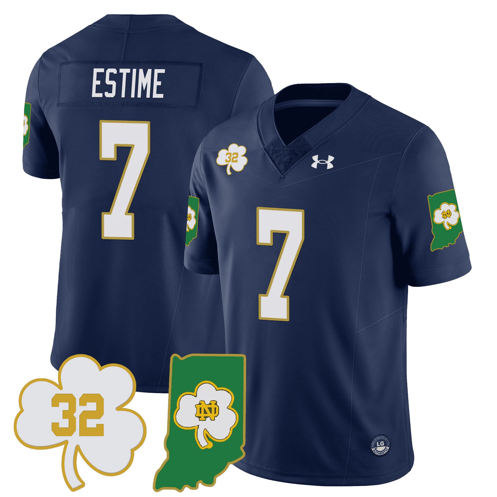 Men Notre Dame Fighting Irish #7 Estime Drak Blue 2024 Vapor Limited NCAA Jersey